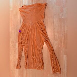 Elegant Orange Long Sleeve Dress